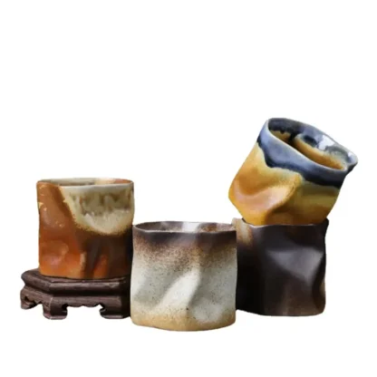 Irregular Twisted Shape Handleless Cup - Image 7