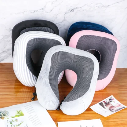 U-Shaped Portable Pillow with Cord Lock - Image 3