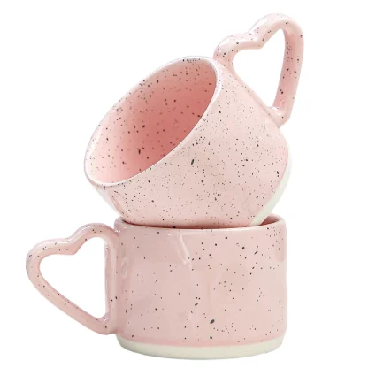 Light Pink Cup with Heart Handle Shape - Image 5