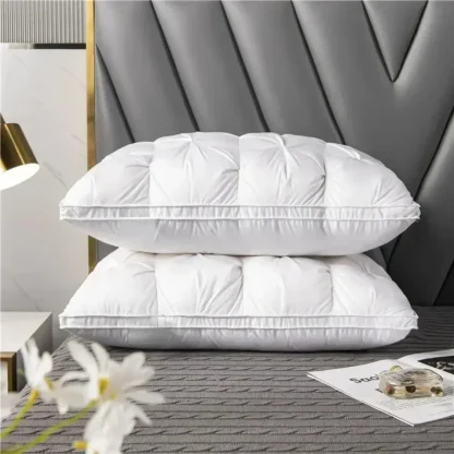 Solid Color Comfy Pillow with Quilted Design - Image 2
