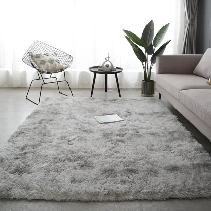Tie Dye Rugs with Fluffy Faux Fur Design - Image 4