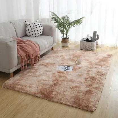 Tie Dye Rugs with Fluffy Faux Fur Design - Image 8
