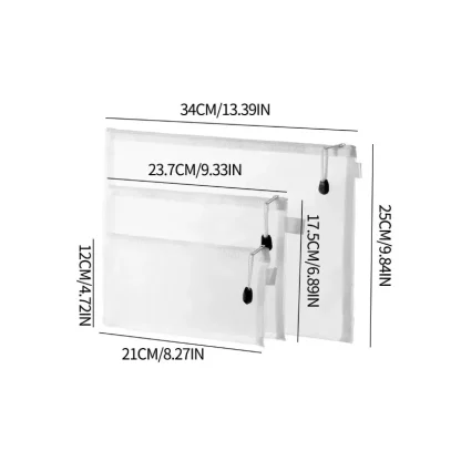 3 Pieces Mesh Zippered Pouch - Image 6