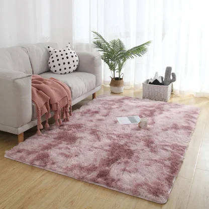 Tie Dye Rugs with Fluffy Faux Fur Design - Image 7