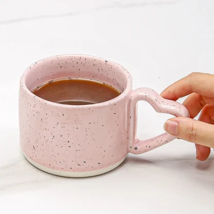 Light Pink Cup with Heart Handle Shape - Image 4