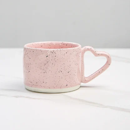 Light Pink Cup with Heart Handle Shape - Image 2
