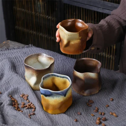 Irregular Twisted Shape Handleless Cup - Image 4