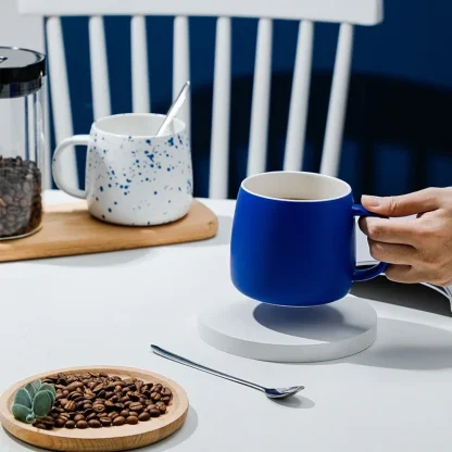 Blue Large Simple Mug with Handle - Image 3