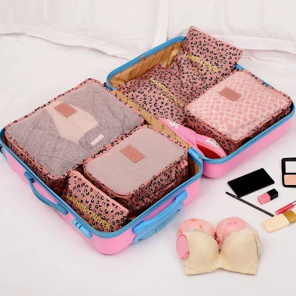 6 Pcs Printed Travel Organizer Set - Image 8