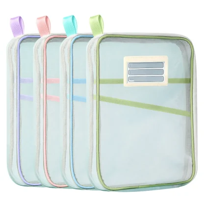 Stationery Double-layer Mesh Zipper Bag - Image 8