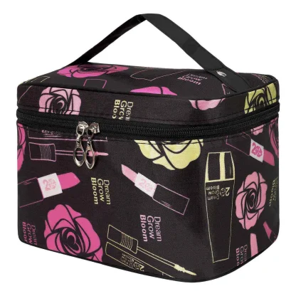 Printed Portable Makeup Bag with Zip - Image 6