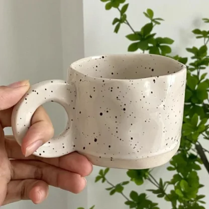 Round Handle Mugs with Mini Polka Dots