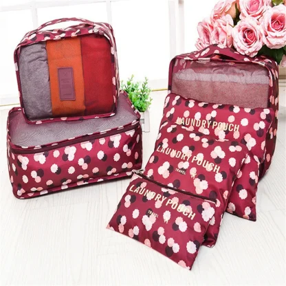 6 Pcs Printed Travel Organizer Set - Image 5