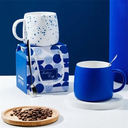 Blue Large Simple Mug with Handle - Image 4
