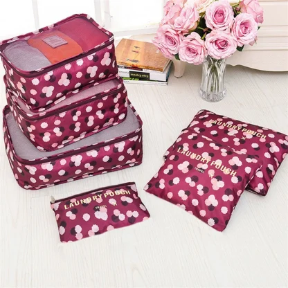 6 Pcs Printed Travel Organizer Set - Image 6