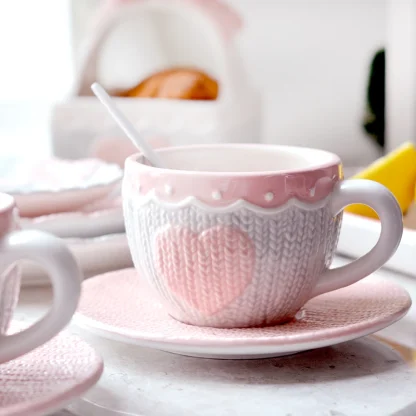 Cute Emboss Mug with Creative Heart Design - Image 3