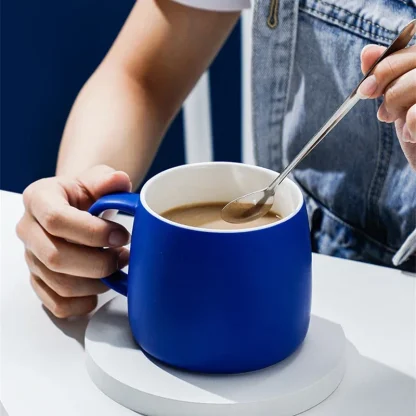 Blue Large Simple Mug with Handle