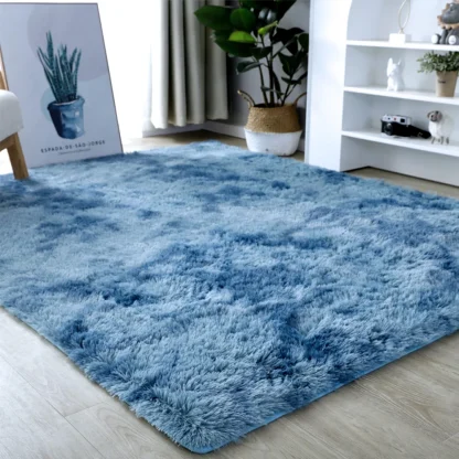 Tie Dye Rugs with Fluffy Faux Fur Design - Image 9