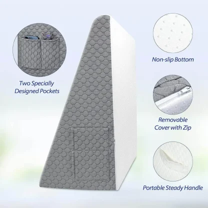 Acid Reflux Wedge Pillow with Side Pocket - Image 3