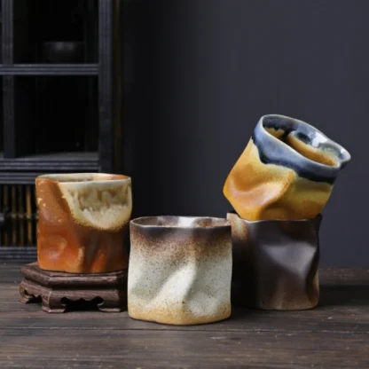 Irregular Twisted Shape Handleless Cup - Image 3