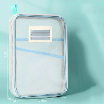 Stationery Double-layer Mesh Zipper Bag - Image 2