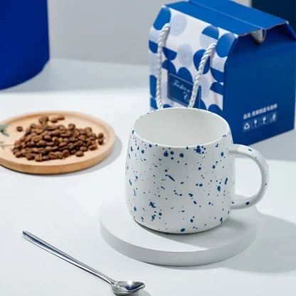 Blue Large Simple Mug with Handle - Image 6