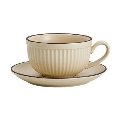 Cup and Saucer with Ripple Design